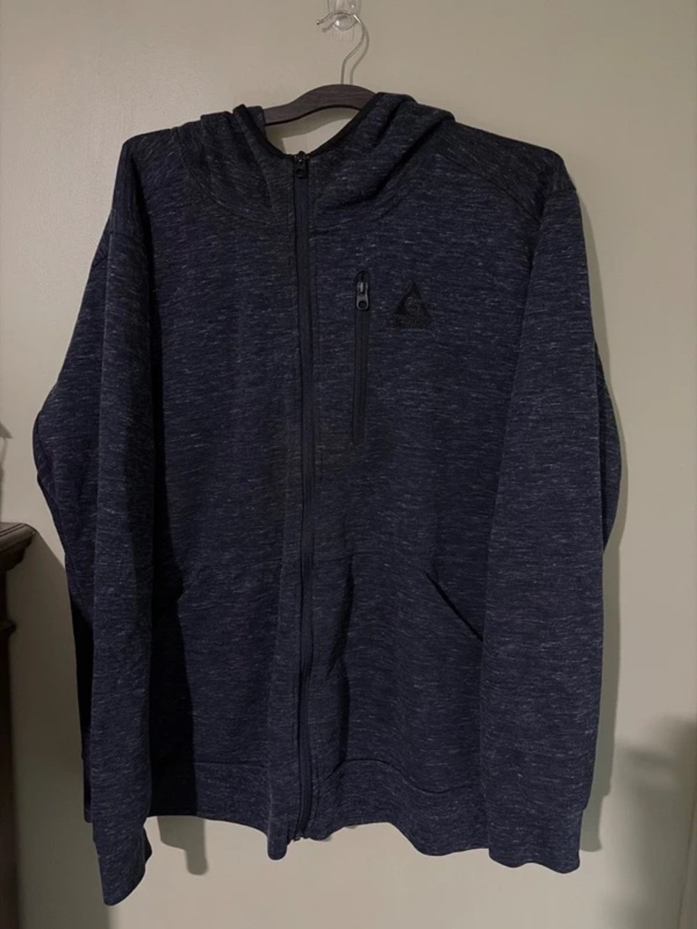 Men's Navy Zip-Up Hooded Jacket